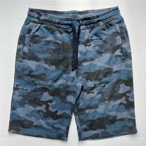 Men's Camo Print Cotton Blend Shorts Large 10” Inseam Blue and Gray